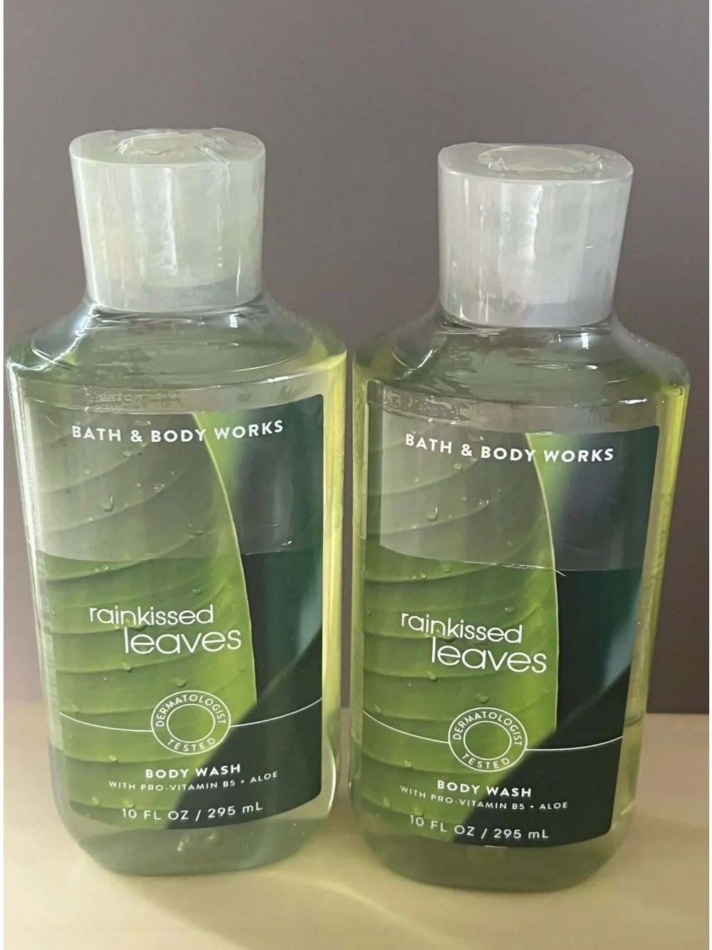 Two New Bath & Body Works Rain Kissed Leaves Body Washes